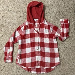Hooded button-down shirt